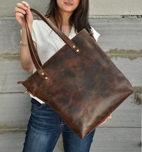 Grand sac marron fait main en cuir pleine fleur, sac à bandoulière pour femme, qualité supérieure, style vintage, fournisseur en gros - Product Image 1