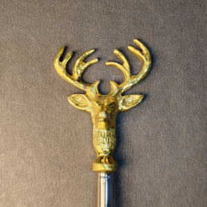 Cuillère de service à long manche au design unique de tête de cerf dorée et de bois de cerf, vaisselle créative pour les fêtes de Noël, pour la cuisine - Product Image 5