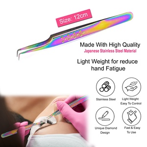Eyelash Extension Tweezers Precision Tweezers for 2D-6D Volume & <b>Individual</b> False <b>Lashes</b> Extensions Curved Tweezers - Product Image 3