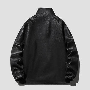 Luxury Custom High Quality Plus Size Leather <b>Jacket</b> Men Blank Retro Loose Oversize PU <b>Jacket</b> Glass <b>Pattern</b> <b>Quilted</b> <b>Jacket</b> - Product Image 3