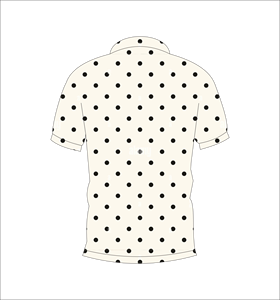 Polo personnalisé beige à pois noirs pour homme – Polo de golf décontracté imprimé à manches courtes et respirant - Product Image 5