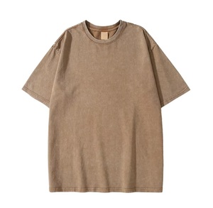 T-shirts vierges pour hommes de haute qualité, style hip-hop, délavés à l'acide, avec logo personnalisé, 100 % coton, tissu épais, séchage rapide, manches courtes - Product Image 4