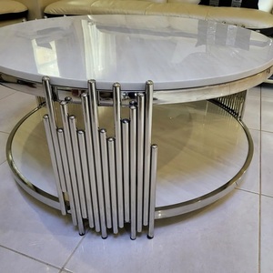 Mesa de Centro Moderna con Escultura, de Metal y Mármol, Ecológica, para Hogar, Oficina y Sala de Estar - Product Image 6