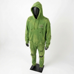 Survêtement à capuche de haute qualité pour homme, effet vieilli, avec cordon de serrage, respirant, personnalisable, style streetwear - Product Image 4
