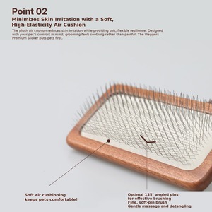 Cepillo de madera para eliminar el pelo de mascotas, cepillo suave para rutinas de aseo, innovaciones en el aseo de mascotas, herramienta de aseo para gatos. - Product Image 4
