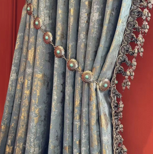 Jacquard Polyester/Linen Blend Art Deco Modern Design <b>Light</b> Filtering Washable Exterior Installation <b>Curtain</b> - Product Image 2