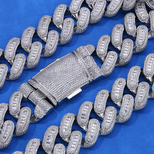 <b>Mens</b> Lab Grown Diamond 925 <b>Silver</b> Iced Out Cuban Link Bracelet Luxury Statement Chain Fashion Bracelet <b>For</b> <b>Men</b> - Product Image 3