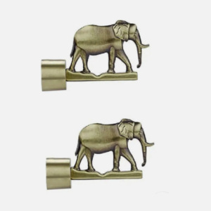 Brass Antique Elephants <b>Curtain</b> Bracket Designer Door and Window Rod Fittings at Home Hotel Restaurant - Product Image 1