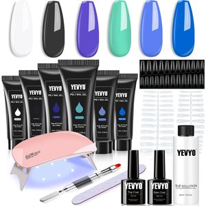 "Beginner's UV Gel Nail Kit (6PCS) with 15ml UV Gel Slip Solution Top Base Coat & <b>Builder</b> Nails Art Tools" - Product Image 1