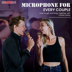 Microfono palmare XLR dinamico a 5 conduttori, elegante e con audio nitido, per karaoke, per lui e per lei, per coppie - Product Image 6