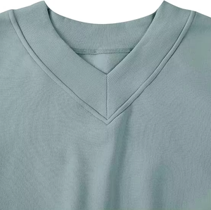 High Quality Knitted Polyester/Cotton <b>Blend</b> Solid Eco-Friendly Regular Fit Acid Wash Embroidered Heavyweight Sweatshirt - Product Image 3