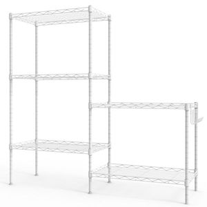Scaffale Espositivo Regolabile a 5 Ripiani in Ferro 54*29*150cm, Struttura Deformabile con Piedini Regolabili per Scaffalature e Unità di Stoccaggio - Product Image 3