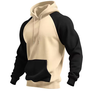 Nouveau sweat à capuche zippé en polaire 100 % coton écologique pour sports de plein air automne-hiver, couleur contrastante, tendance et à la mode - Product Image 1