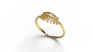 Modern 18K Gold Protection Eye <b>Ring</b> Round Diamond Starburst Band <b>Dainty</b> Stackable Statement <b>Ring</b> Fine Jewelry Gift for Women - Product Image 2