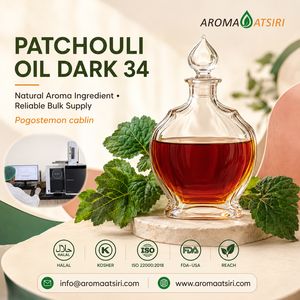 Huile essentielle pure de patchouli foncé AROMA ATSIRI 34, distillée à la vapeur, ingrédient aromatique naturel 100 % pur pour tous types de peau - Product Image 1