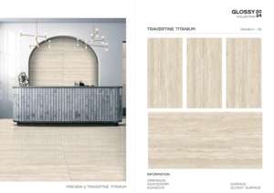 กระเบื้องพอร์ซเลนเคลือบเงาคุณภาพพรีเมียม ขนาด 600x1200 มม. ผิวมันเงาสูง สำหรับปูพื้นภายในอาคาร เหมาะสำหรับโครงการตกแต่งที่ทันสมัย - Product Image 5