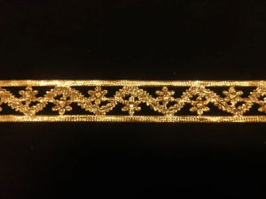 New Metallic Gold <b>Beaded</b> Floral Ribbon Lace <b>Trim</b> With for Decoration of Dresses for Crafting Sewing and Cloth Accessories - Product Image 6