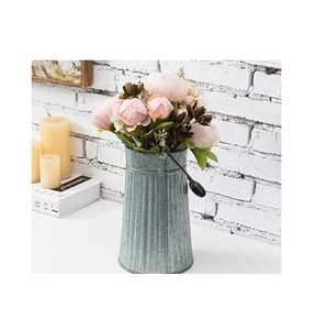 Florero Galvanizado Estilo Rústico para Decoración del Hogar, Adorno Metálico para un Toque Encantador en Interiores de Casas de Campo - Product Image 1