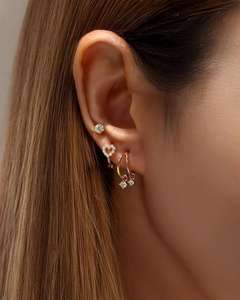 Pendientes de Aro con Diamantes Cultivados en Laboratorio, Estilo Corazón Romántico, Oro Sólido de 14K, Joyería Fina para Enamorados, Regalo de Propuesta - Product Image 5