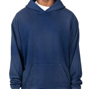Sweat-shirt à capuche pour homme de qualité supérieure, brodé, effet délavé, coupe vintage, épaules tombantes, 380 GSM, effet usé, 100% coton. - Product Image 1