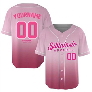 Chemise de baseball unisexe à boutons, imprimée numériquement, avec lettres et numéros cousus, maillot de baseball personnalisé, uniforme - Product Image 1