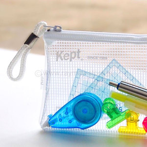 Trousse à crayons transparente Raymay en PVC avec fermeture éclair fine, deux sections détachables à clipser, porte-pages de livre, organisateur de papeterie pour - Product Image 3