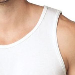 <b>Men</b> Adult Tank Top <b>White</b> Color Premium Sleeveless Cotton <b>Vest</b> Breathable Lightweight Athletic Gym Fitness Workout Running Casual - Product Image 5