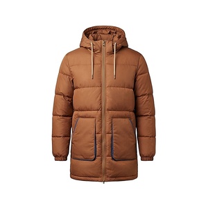 Hooded Quilted Waterproof <b>Bubble</b> Jacket Black Full Sleeve Winter Windproof Cotton Shell Knitted Fabric Polyester Filling Stand - Product Image 1