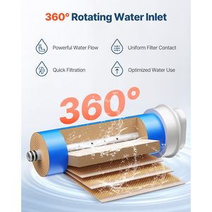 Sistema di filtraggio acqua a osmosi inversa a 10 stadi da 600 GPD con blocco di carbone e cartuccia RO da 24 mesi che riduce le impurità - Product Image 4