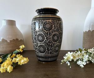 Unicorn Handicrafts <b>Crafted</b> from aluminum with black coated & engraved design metal urns provide a strong and lasting memorial v - Product Image 4