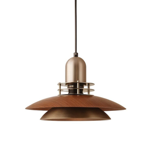 Lámpara colgante de diseño moderno en capas de madera de nogal, la más vendida, para comedor y cocina, a precio económico. - Product Image 1