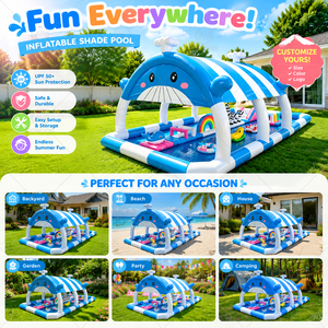 Piscina Inflable Redonda Comercial con Toldo de Protección Solar, Piscina de Agua Circular y Rectangular Portátil para Niños y Eventos - Product Image 3