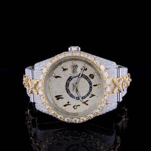 Reloj de Lujo al por Mayor de Acero Inoxidable con Moissanita, Movimiento de Cuarzo ETA, Esfera de Cristal de Zafiro, Caja de Aleación, Detalles de Diamantes, Unisex - Product Image 1