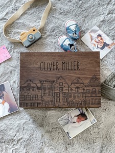 Personalized Baby <b>Keepsake</b> Wooden <b>Box</b>-Embossed Design Eco-Friendly Durable Classic/Luxury Style Tabletop Display for 1st - Product Image 5