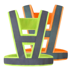 <b>Reflective</b> Safety Vest Class 1 Green Orange High Visibility Work Wear Lightweight Waterproof Construction - Product Image 1
