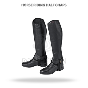 Horse Riding Leather Half Chaps Customized Equestrian Premium Leather Chaps for Training Riding and Competition Use - Product Image 2