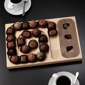 Plateau élégant en bois pour le Ramadan, avec couvercle, motif floral gravé, plateau en bois traditionnel indien, pour chocolats et dattes - Product Image 4