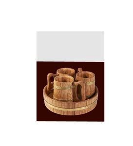 Tazas de Madera Estilo Bohemio, Hechas a Mano, Naturales, Rústicas, Reutilizables, para Café, Té, Bebidas, Vajilla, Hogar y Cocina - Product Image 1
