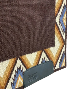 Manta de lana tejida para silla de montar western, almohadilla de equitación hecha a mano para aparejos de vaquero, equitación en ranchos, carreras de caballos, espectáculos y actividades al aire libre. - Product Image 2