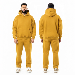 Ensemble de survêtement molletonné épais personnalisé pour homme – Coupe décontractée, style streetwear, vente en gros usine - Product Image 2