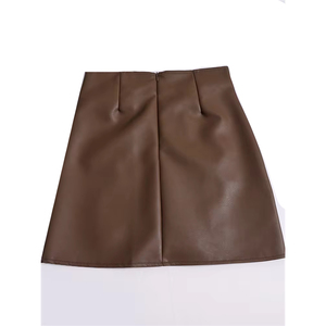 Jupe en cuir véritable personnalisée de qualité supérieure pour femme – Vêtement d'extérieur tendance à prix abordable – Jupes en cuir grande taille pour femme - Product Image 1