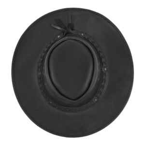 Wholesale Genuine Crazy Horse Leather Australian Outback Cowboy <b>Hat</b> Braided Band Black Unisex <b>Western</b> Ranch <b>Hat</b> All Seasons - Product Image 3