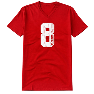 Camiseta con Cuello en V Kappa Alpha Psi Número 8, Roja, Ropa de Fraternidad Griega con Gráfico Audaz, Comodidad Premium y Ajuste Elegante - Product Image 4