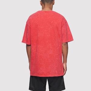 Camiseta Oversize Roja Lavada Personalizada con Logo Vintage para Hombre y Mujer, Ajuste Holgado, Venta al por Mayor - Product Image 3