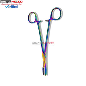 Premium Ophthalmic Needle Holder Driver with Multicolor Rainbow <b>Titanium</b> Coating Integrated Hemostat Scissors - Product Image 3