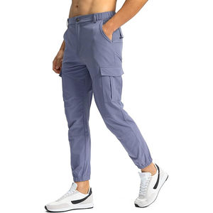 Pantalon cargo décontracté pour homme en toile, taille mi-haute, respirant, séchage rapide, printemps, vente en gros, OEM, faible MOQ, design personnalisé - Product Image 2