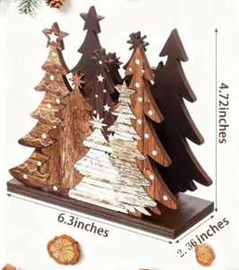 Porte-serviettes en bois en forme de sapin de Noël, décoration de table réutilisable, tapis et sous-plats de forme irrégulière - Product Image 3