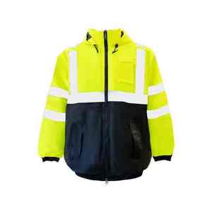 Veste de sécurité réfléchissante haute visibilité pour hommes, imperméable, en polyester, vêtements de travail, softshell, haute visibilité, pour la construction - Product Image 1