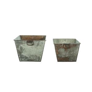 Meilleures ventes : Jardinière ronde en métal galvanisé rustique avec poignée en corde, taille, forme et couleur personnalisables, articles de jardin - Product Image 2