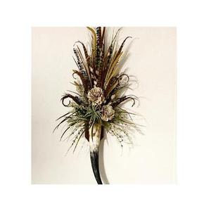 Juego de Jarrones de Flores de Cuerno de Búfalo Antiguo, Diseño Rústico Hecho a Mano, Material Artístico de Bambú, Dos Tamaños - Product Image 4